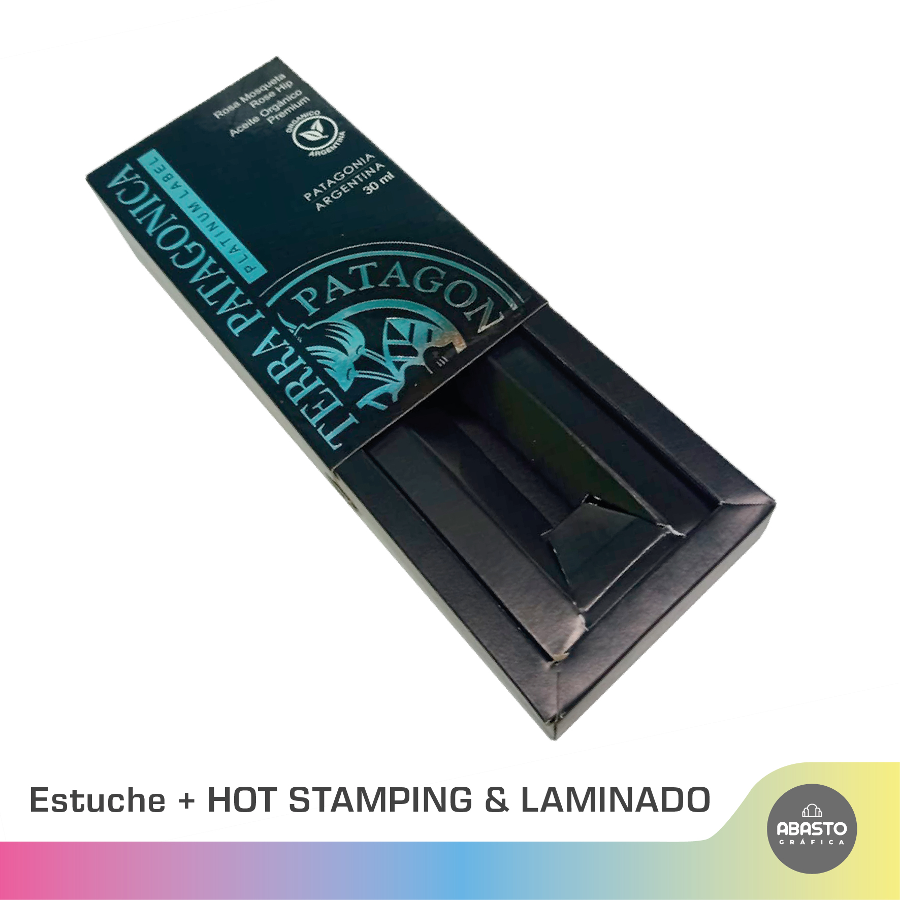 estuche + hot stamping & laminado d